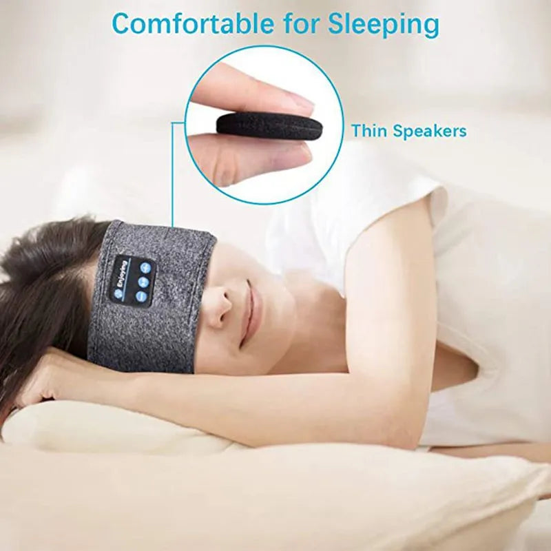 Sleep Mask Bluetooth Sleeping Headphones Headband Thin Soft Elastic Comfortable Wireless Music Headset Eye Mask for Side Sleeper